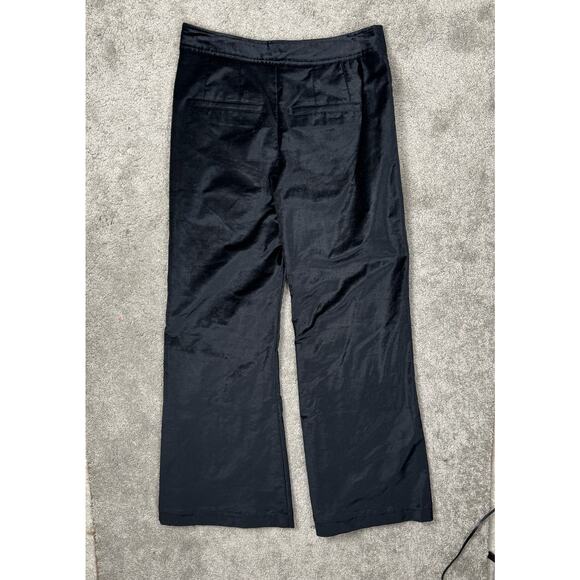Free People Pants Size 10 Black Velvet Flare Walk With You Trousers Wide Leg - Picture 6 of 11